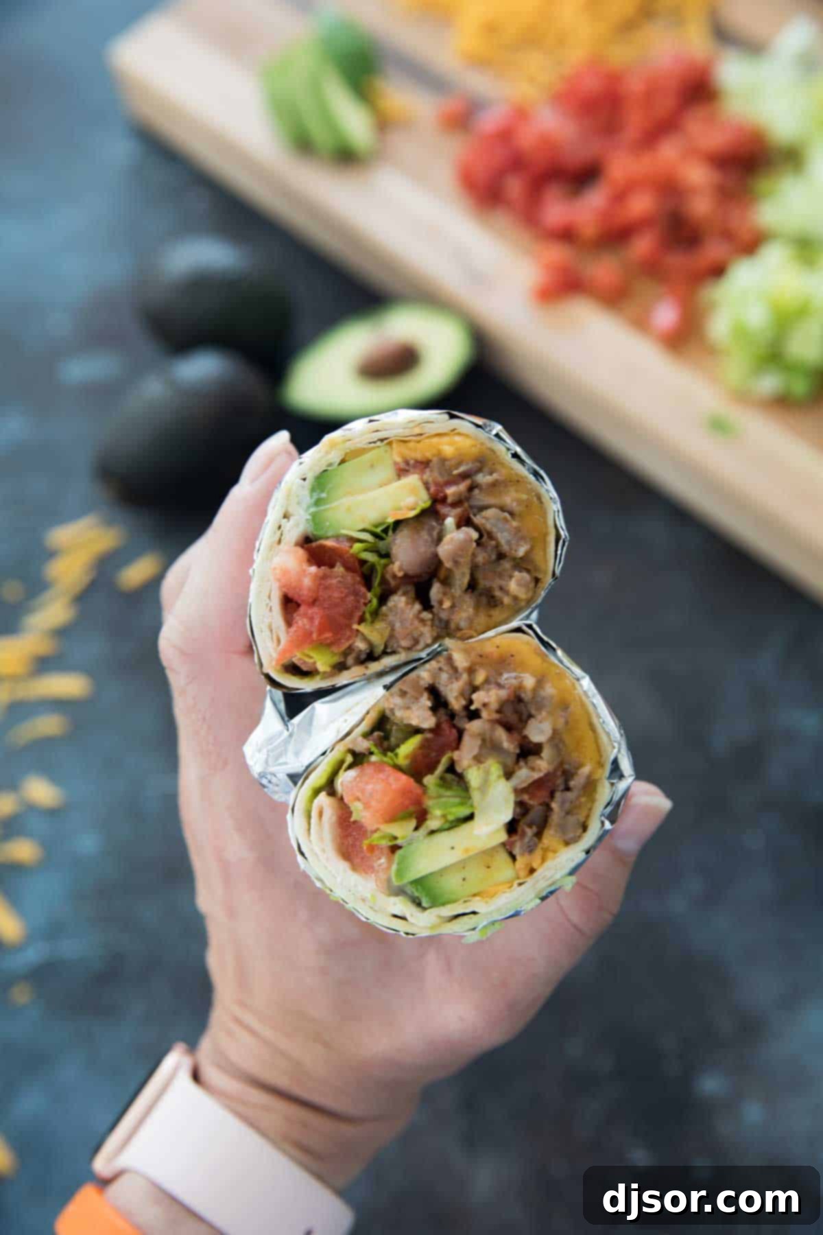 Best Burrito Recipe A perfectly rolled and ready-to-eat Bean, Sausage and Beef Burrito