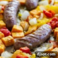 Sheet Pan Italian Sausage and Peppers Recipe with Sweet Potatoes