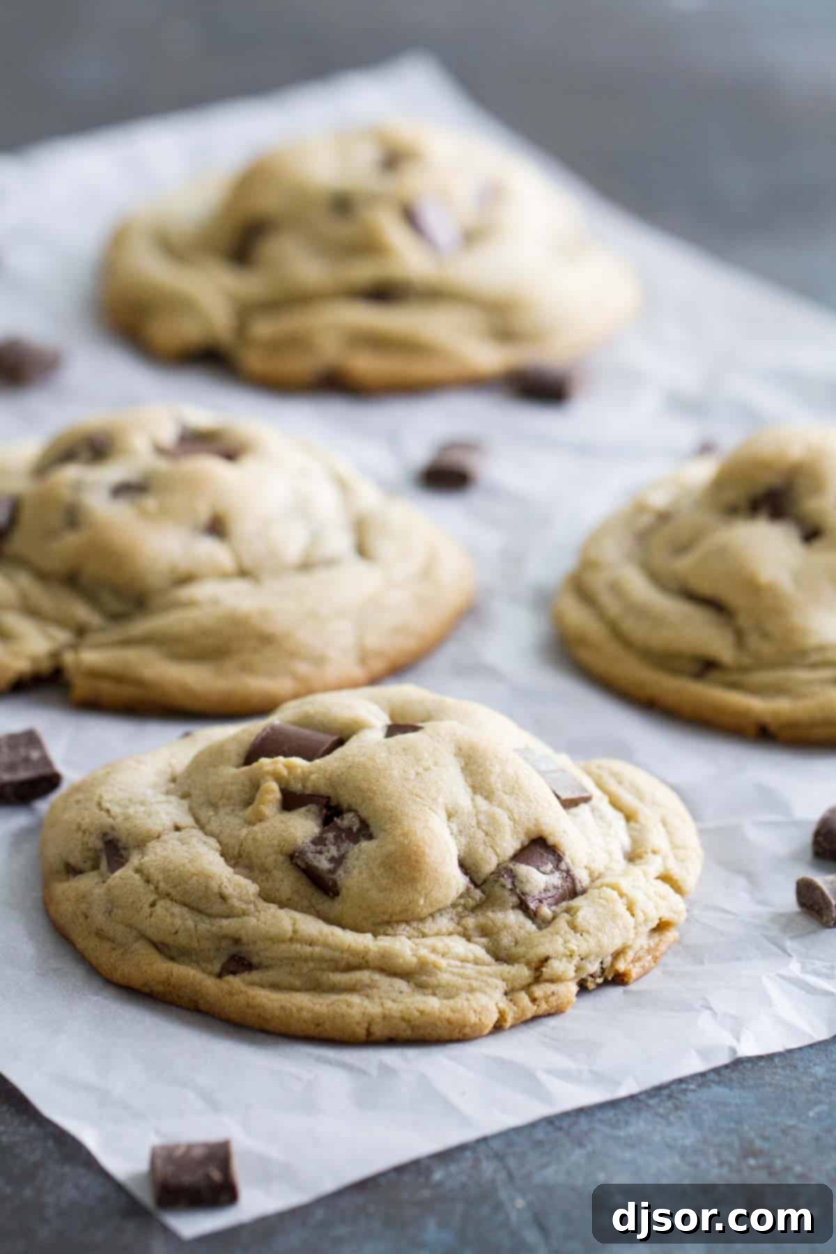 How to Make Extra Large Chocolate Chip Cookies Extra Large Chocolate Chip Cookie Recipe: A close-up of a perfectly baked, generously sized cookie.