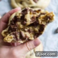 Perfect Giant Chocolate Chip Cookie 2 Middle of Gooey Giant Chocolate Chip Cookie