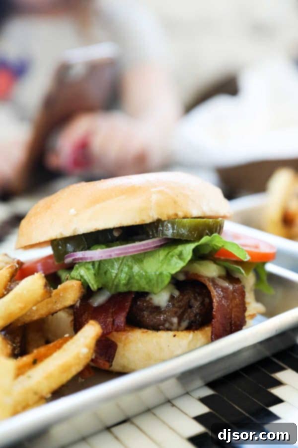 Juicy Jalapeno Bacon Burger from Lola's Street Kitchen in Heber Utah