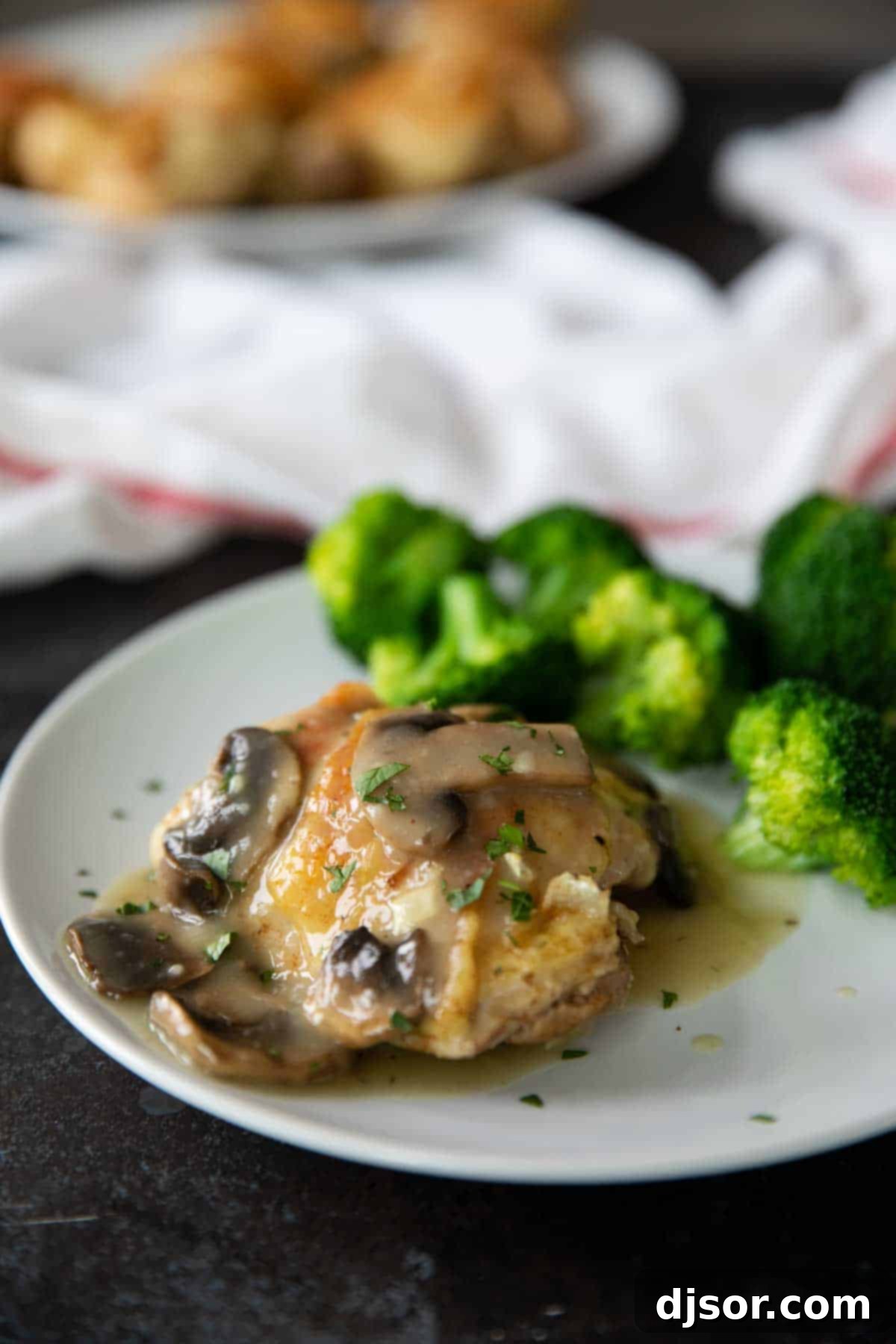 Chicken Supreme with mushroom sauce, a perfect Sunday supper.
