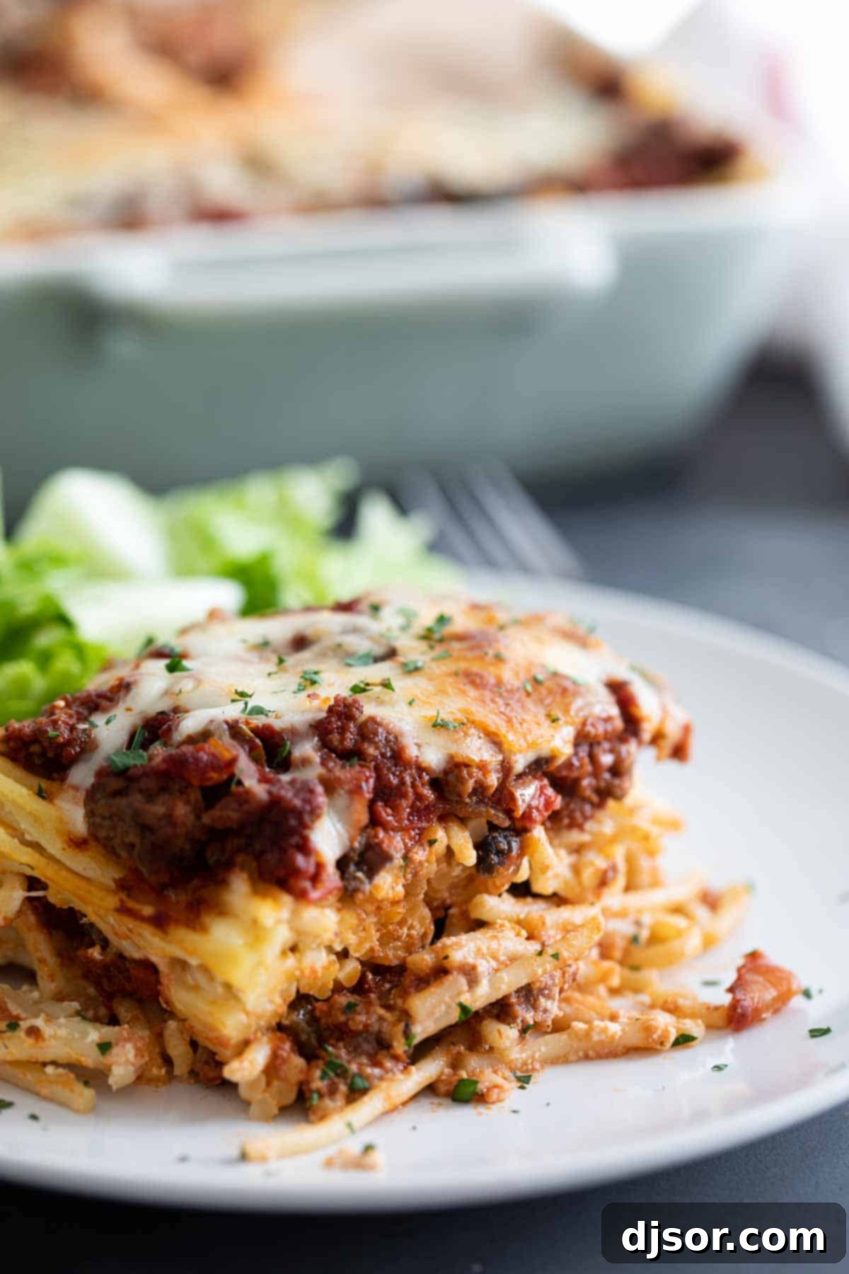 Baked Spaghetti on a Plate