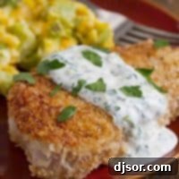 Crispy Panko Pork Chops with Creamy Herb Sauce 3 Panko Pork Chops with Creamy Herb Dressing
