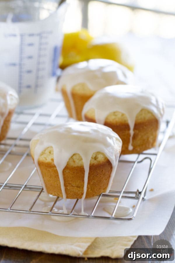 Glazed Lemon Cakes bursting with lemon flavor, a sweet and tart Spring dessert