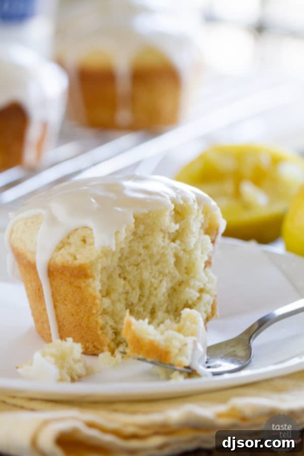 Homemade Glazed Lemon Cakes recipe details on a clean background, showcasing the perfect spring dessert.