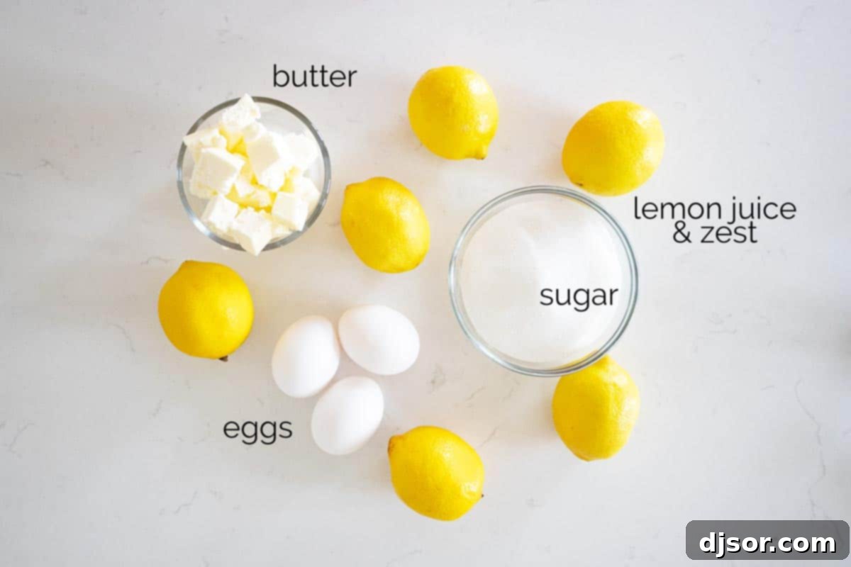 ingredients for lemon curd