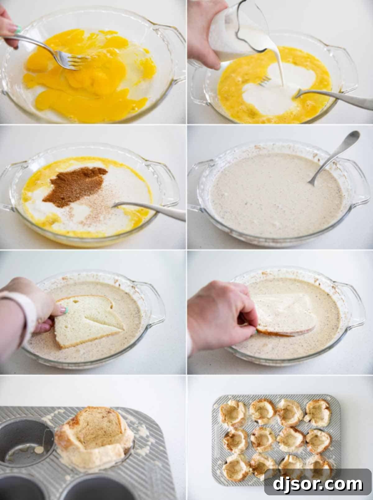 steps to make french toast cups