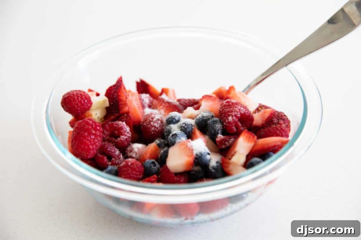 fresh berries sprinkled with sugar