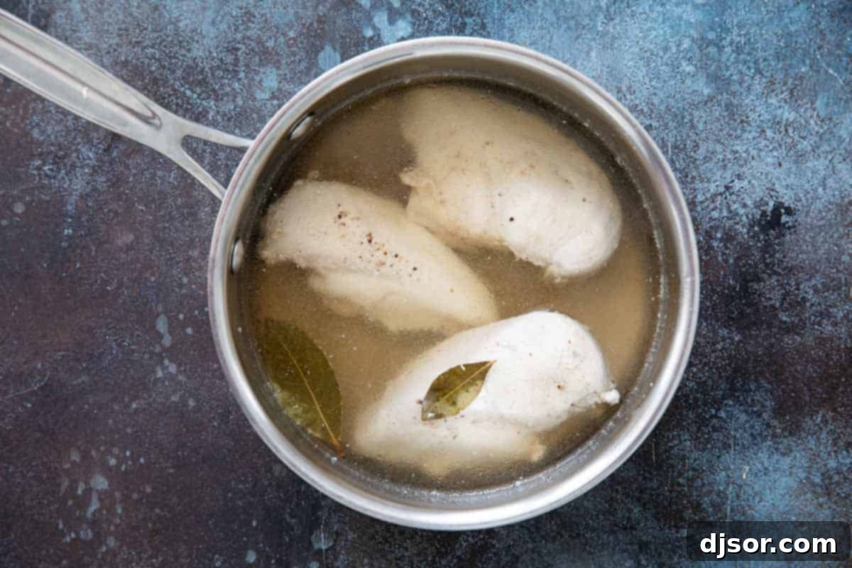 Poached Chicken Breasts in a Pot