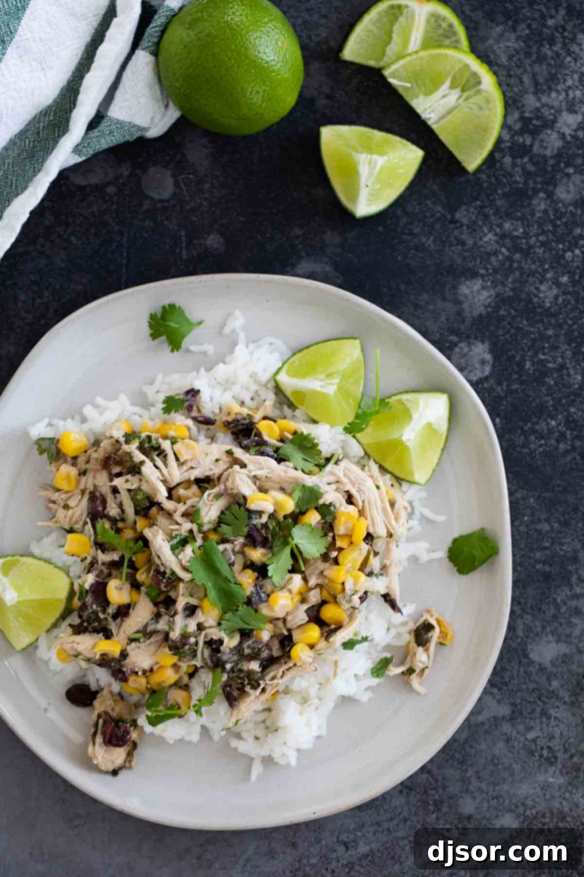 Cilantro lime chicken over rice.