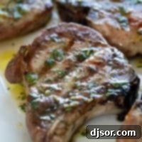 Zesty Cilantro-Lime Glazed Pork Chops 8 Grilled Pork Chops topped with Cilantro Lime Sauce.