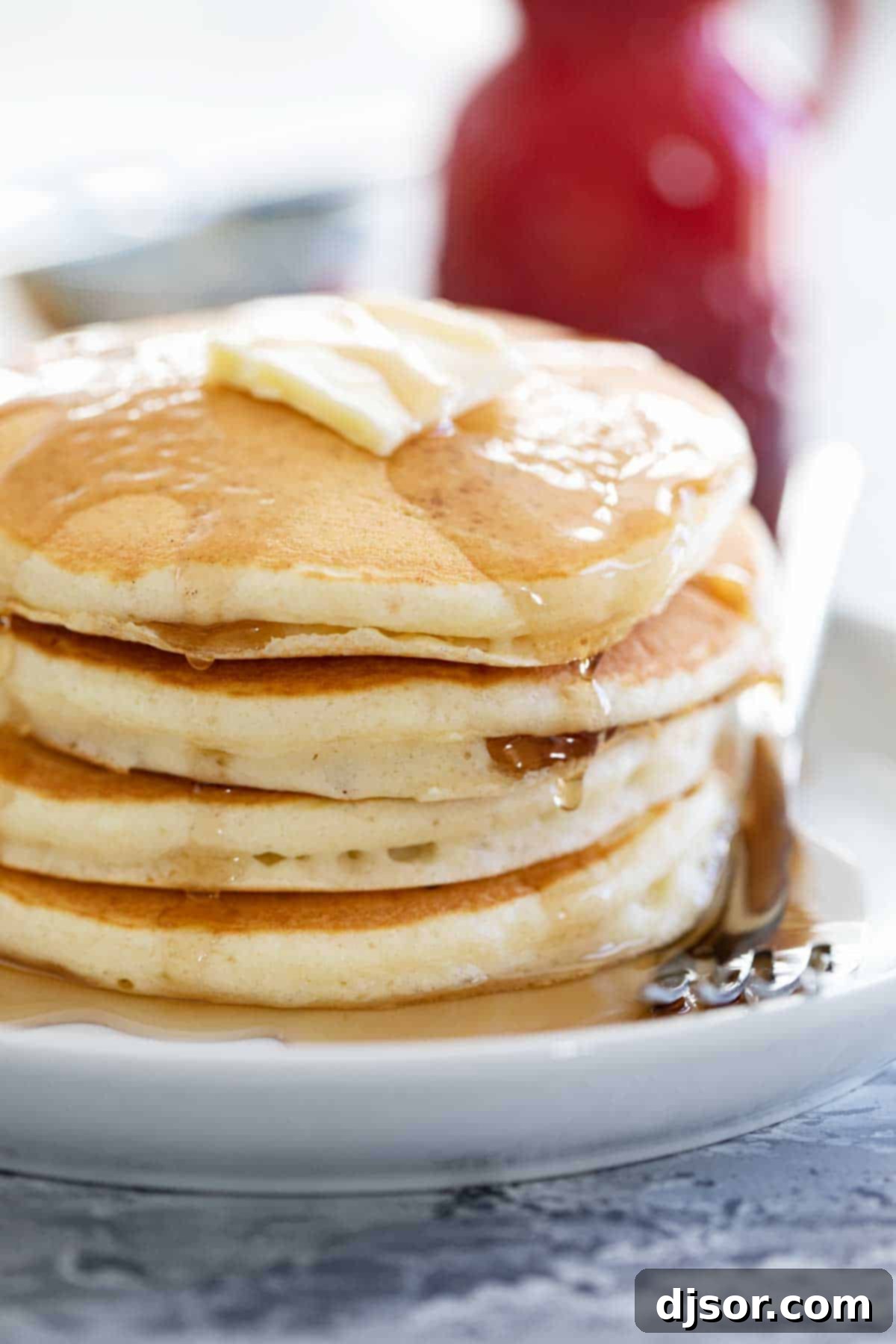 If you love fluffy and soft pancakes, this really is the Best Pancake Recipe! Made from pantry staples, these pancakes are the perfect breakfast recipe. fluffy pancakes