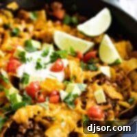 cast iron skillet filled with taco skillet