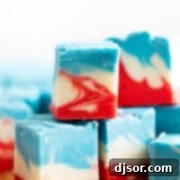Festive 4th of July White Chocolate Fudge 2 Red, White, and Blue White Chocolate Fudge