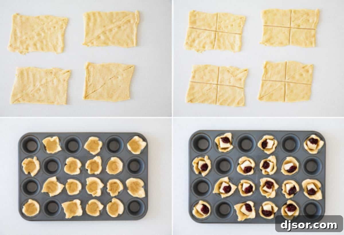 Simple Steps to Create Delicious Brie Bites How to Make Crescent Raspberry Brie Bites - step-by-step preparation