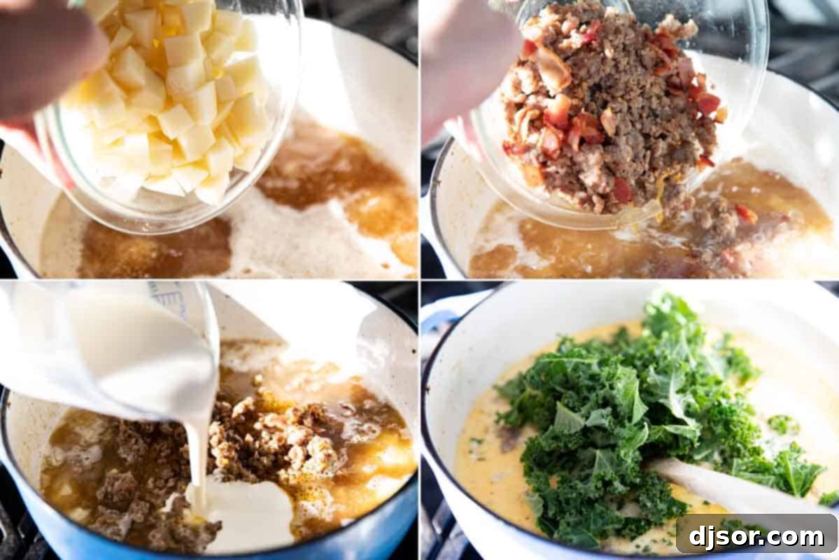 steps to make zuppa toscana copycat