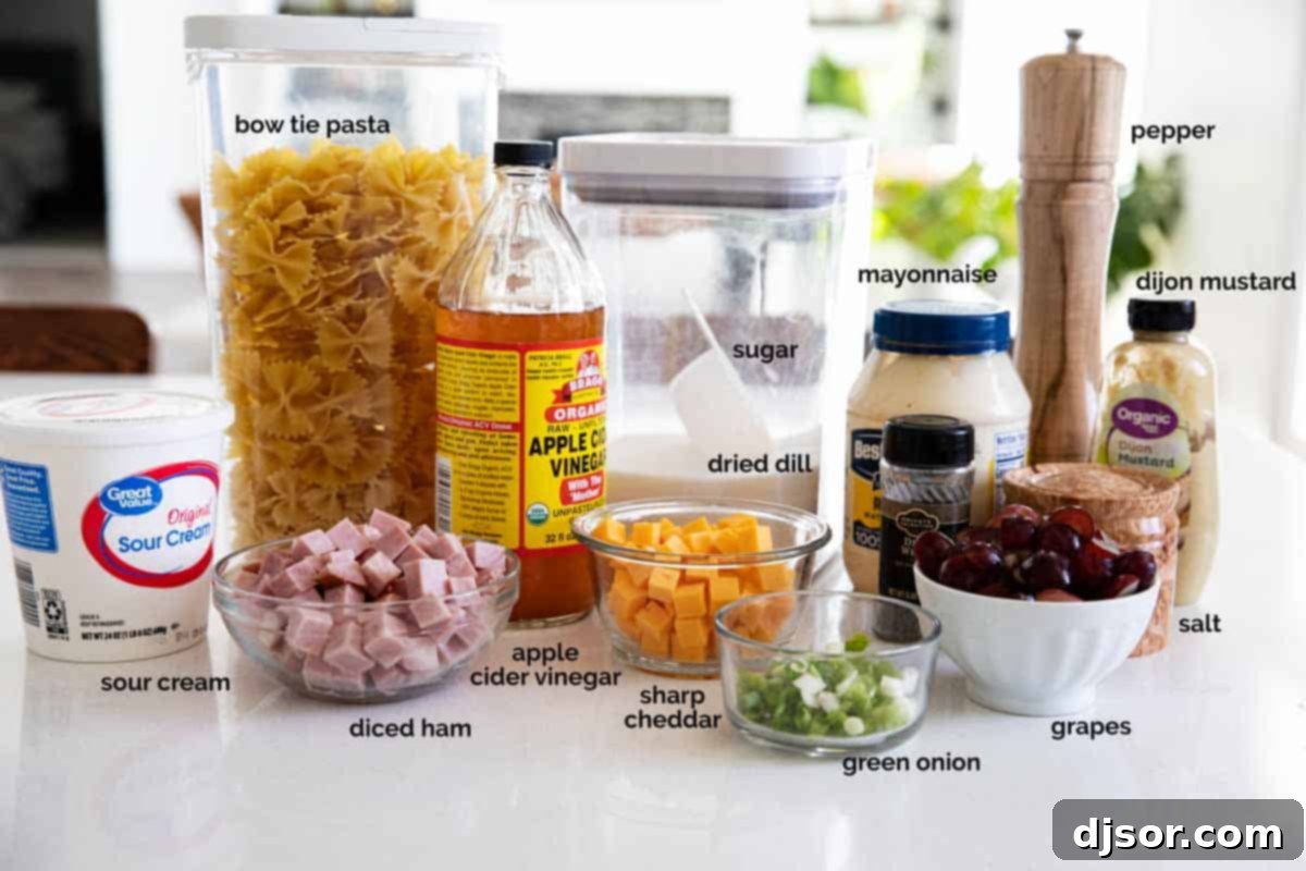 ingredients for bow tie pasta