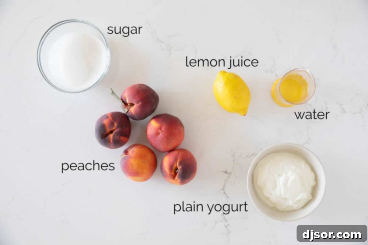Sun-Kissed Peach Freeze 3 ingredients for peach frozen yogurt