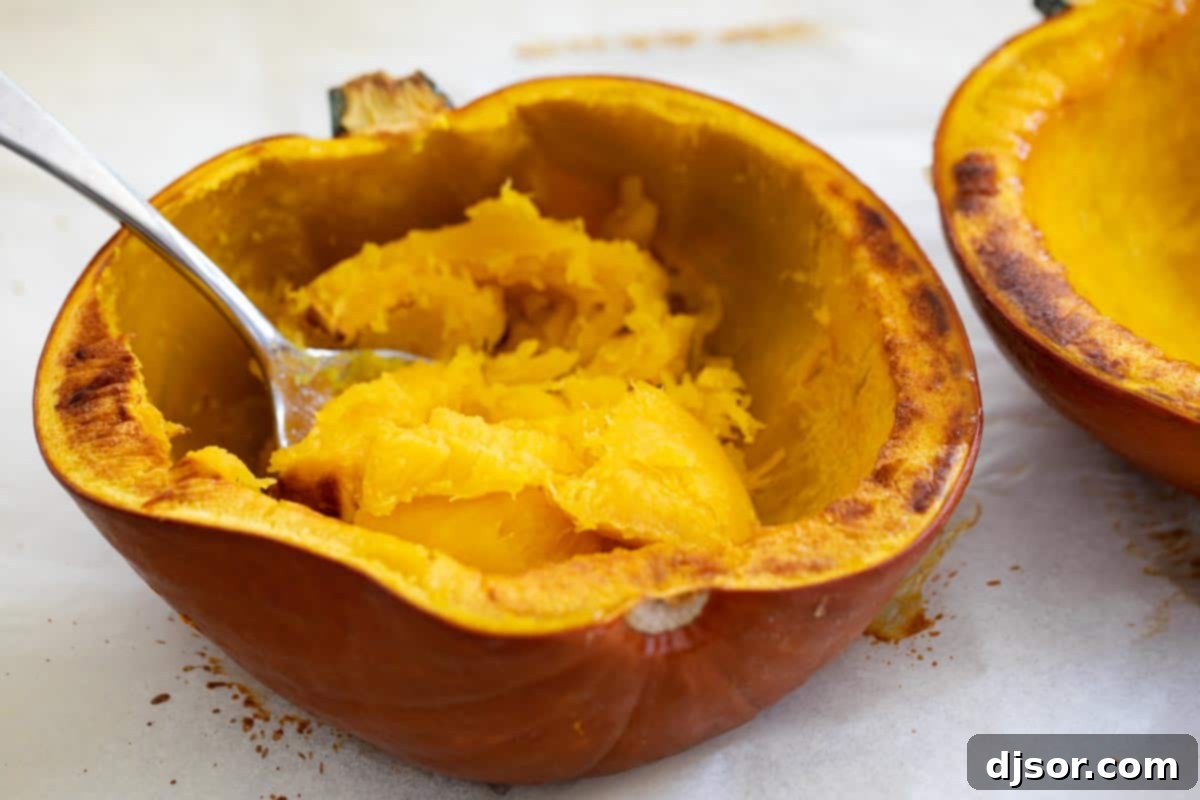 Roasting a sugar pumpkin to make homemade pumpkin puree