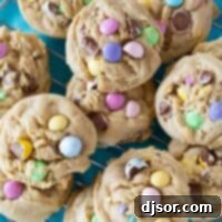 Festive Easter Cookie Creations 2 Easter cookies with holiday m&ms and mini eggs