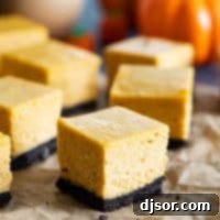 sliced pumpkin cheesecake bars