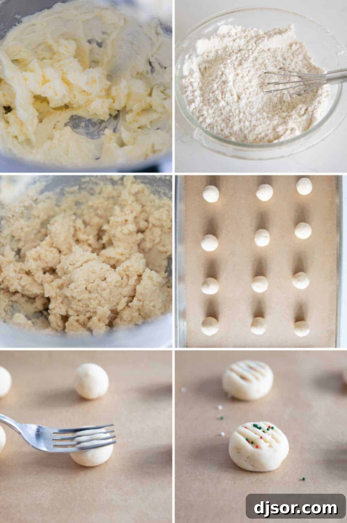 Step-by-step photos illustrating how to make Christmas Shortbread Cookies.