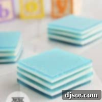 Baby Blue Layered Jello on Taste and Tell