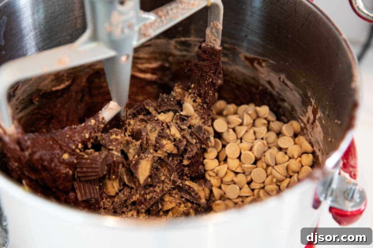 These soft Chocolate Peanut Butter Cookies are deep chocolate cookies filled with peanut butter cups and peanut butter chips. These cookies are made for chocolate and peanut butter lovers! Rich chocolate cookie dough studded with peanut butter cups and chips