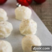 Eggnog Truffles sprinkled with nutmeg.