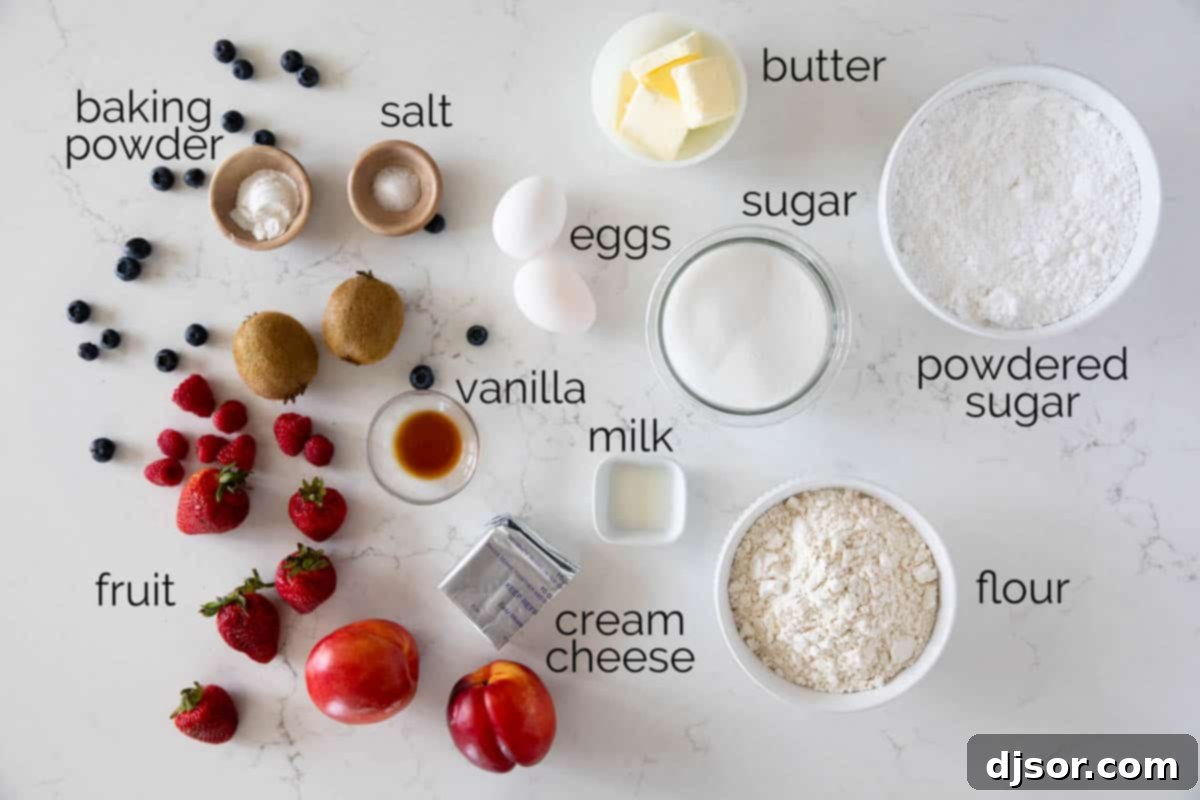 Vibrant Fruit Pizza Perfection 2 Ingredients for fruit pizza.