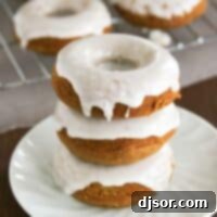 stack of 3 Glazed Gingerbread Baked Donuts