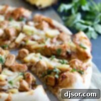 Sticky Teriyaki Chicken Pizza 2 slice of Teriyaki Chicken Pizza beside a whole pizza