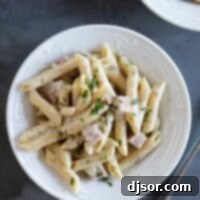 Creamy Ham and Cheese Ranch Pasta 2 penne pasta with ham and cheesy sauce