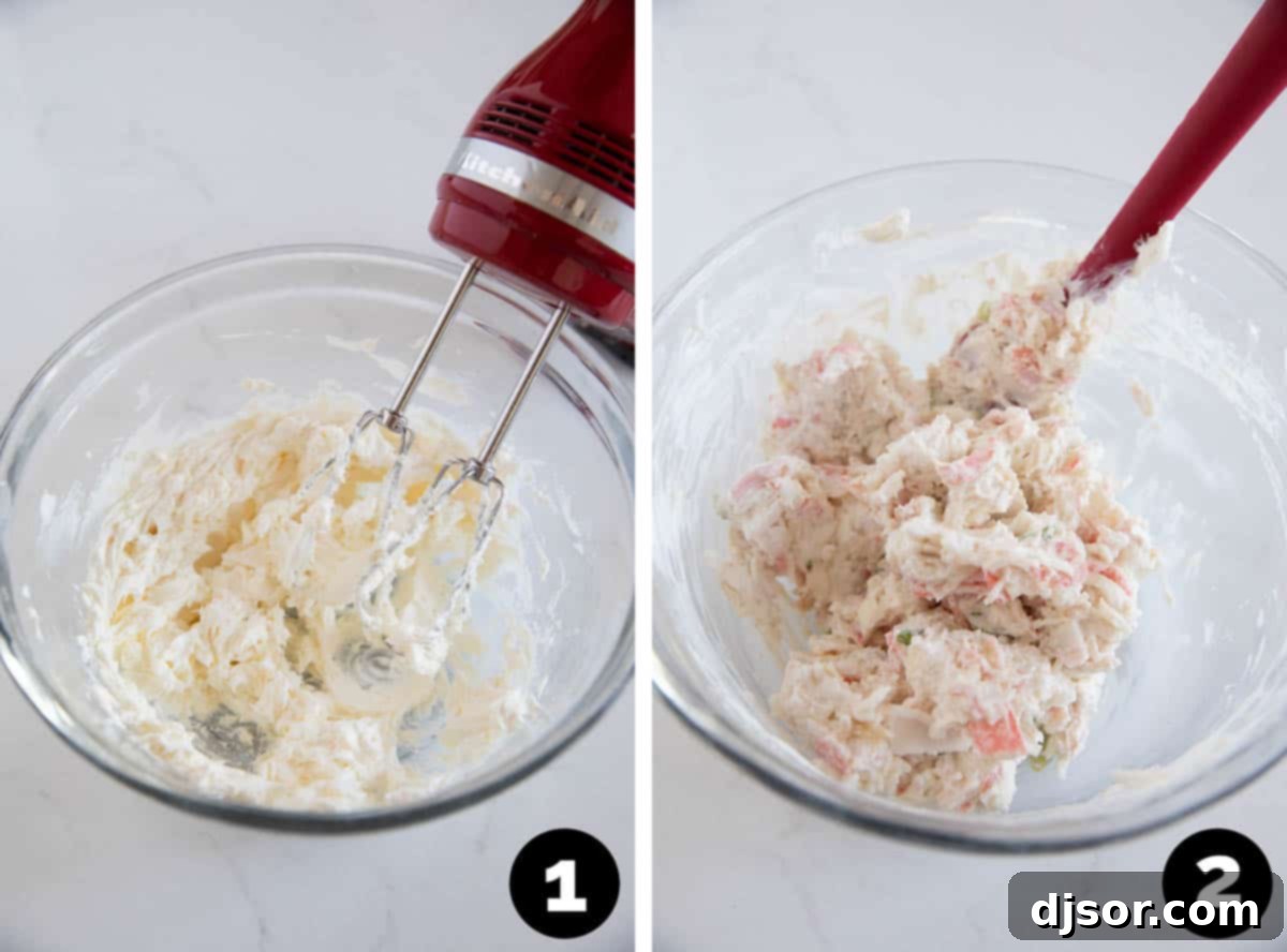 How to make the filling for crab rangoon.