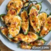 Plate filled with Jalapeño Poppers.
