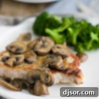 Seared Pork Chops with Tangy Dijon Mushrooms 3 Pork chop with Dijon mushrooms