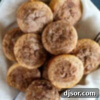 A bowl filled with freshly baked Cinnamon Muffins
