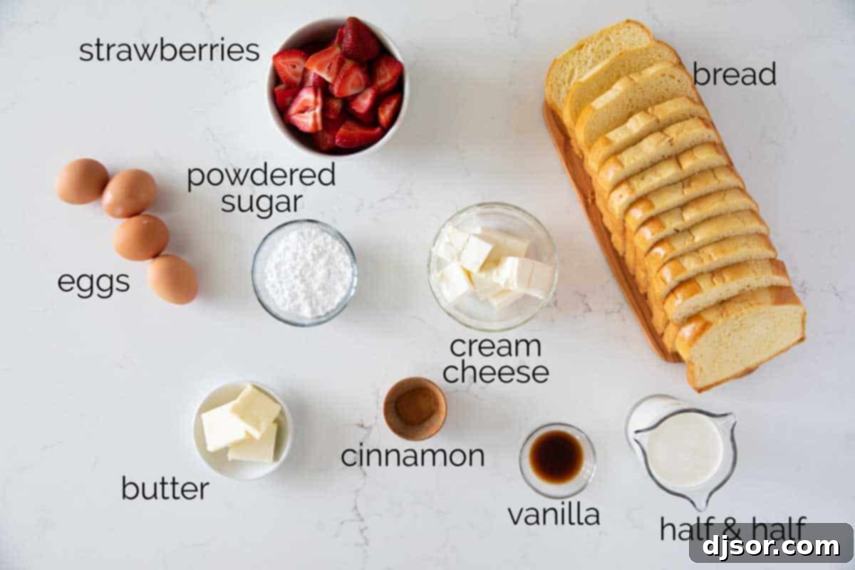 ingredients to make Stuffed French Toast