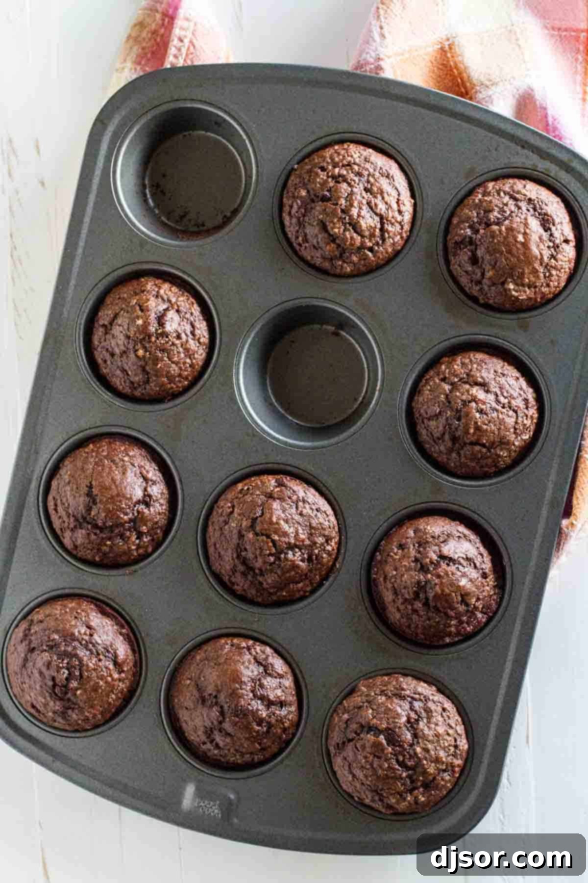 Cocoa Oatmeal Muffins in a Muffin Tin