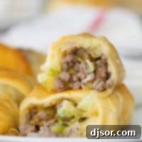 Savory Beef and Cabbage Rolls 7 Inside view of Cabbage and Beef Bundles with horseradish mayo