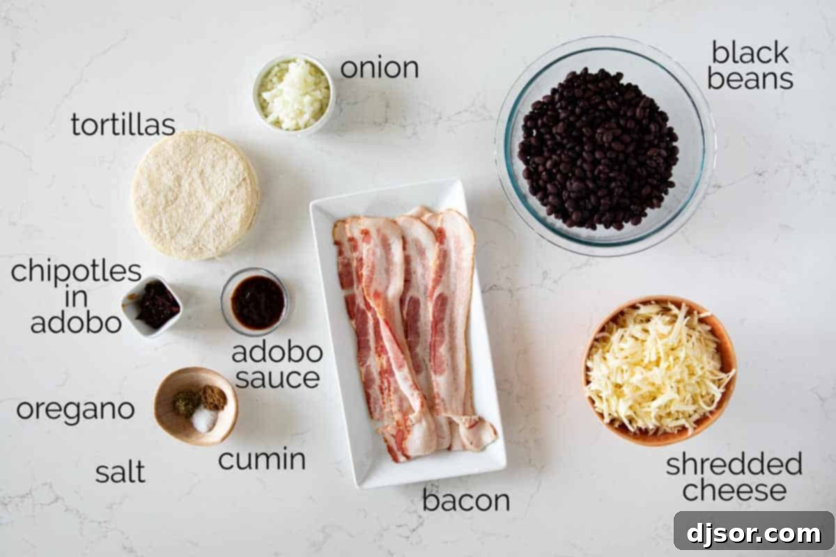ingredients to make black bean tacos