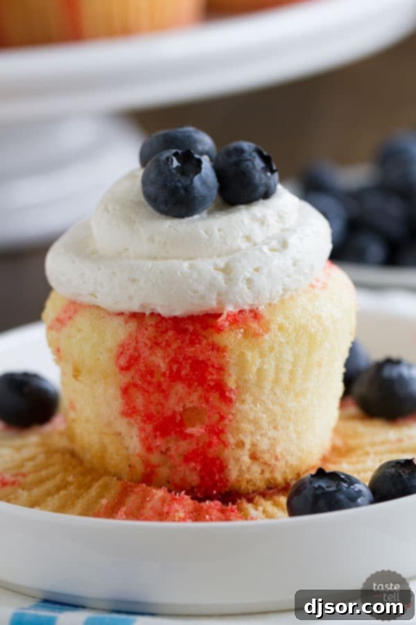 Jiggly Jell-O Poke Cupcakes 4 A tray of freshly baked Jello poke cupcakes, ready for the Jello infusion, demonstrating the simple steps to a stunning dessert.