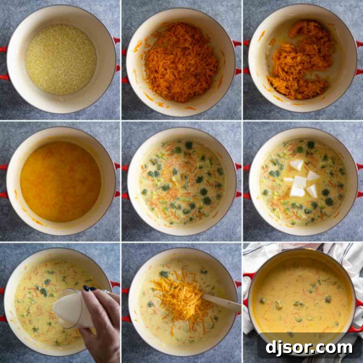 steps to make broccoli cheddar soup