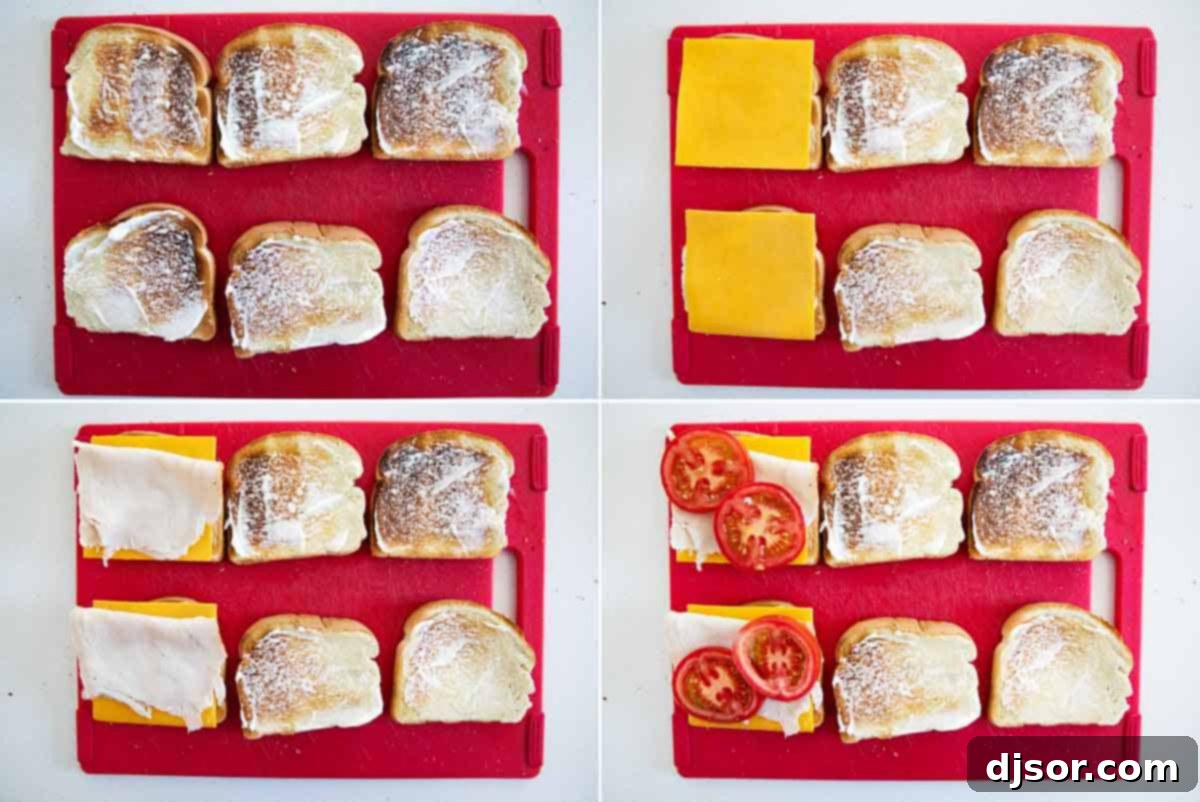 steps to assemble a club sandwich