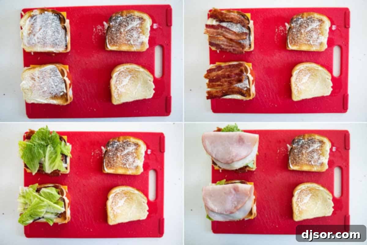 stacking a club sandwich