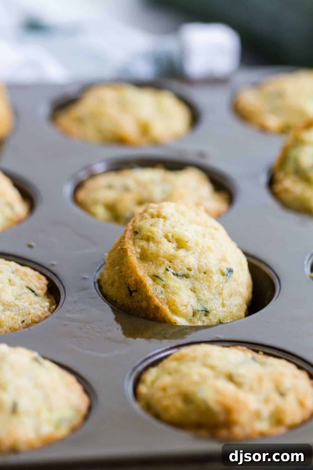 zucchini muffins in a muffin tin