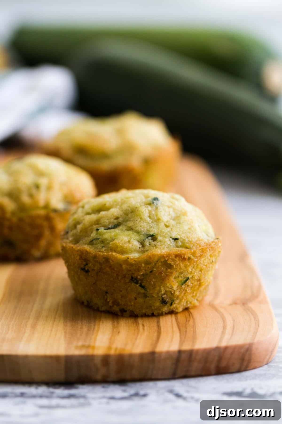 Zucchini Muffins on a cutting board