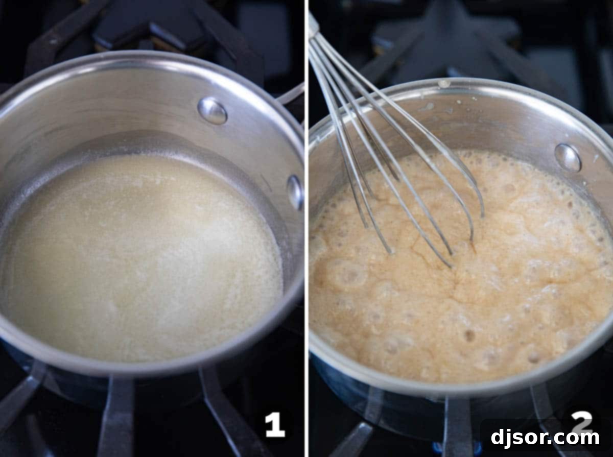 Velvet Cinnamon Nectar 4 Making Cinnamon Syrup in a pot on the stove.