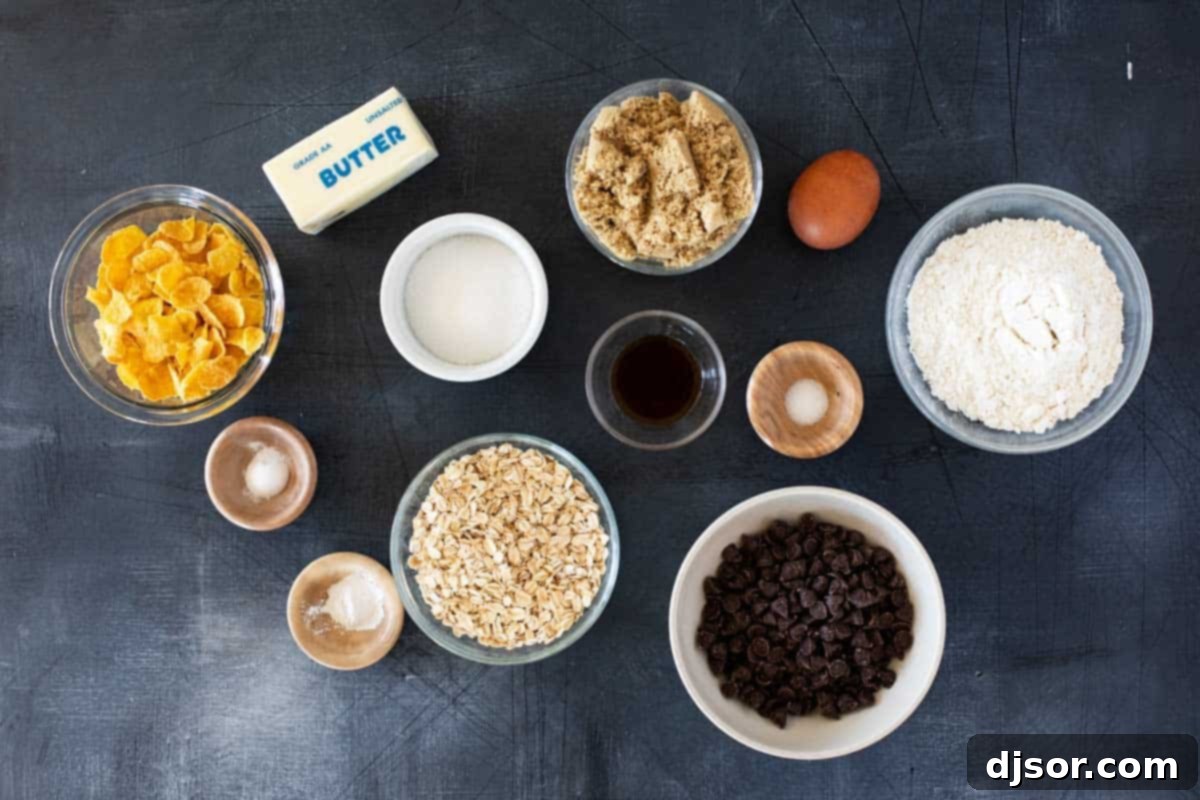 Cornflake Cookies 3 Ingredients to make Cornflake Cookies.